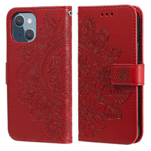 Load image into Gallery viewer, 7-petal Flowers Embossing Pattern Horizontal Flip PU Leather Case with Holder &amp; Card Slots &amp; Wallet &amp; Photo Frame, For iPhone 13, For iPhone 13 Mini, For iPhone 13 Pro, For iPhone 13 Pro Max