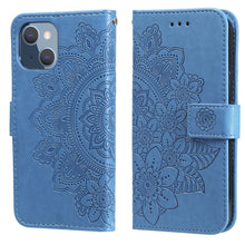 Load image into Gallery viewer, 7-petal Flowers Embossing Pattern Horizontal Flip PU Leather Case with Holder &amp; Card Slots &amp; Wallet &amp; Photo Frame, For iPhone 13, For iPhone 13 Mini, For iPhone 13 Pro, For iPhone 13 Pro Max