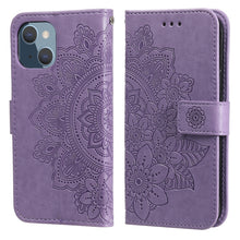 Load image into Gallery viewer, 7-petal Flowers Embossing Pattern Horizontal Flip PU Leather Case with Holder &amp; Card Slots &amp; Wallet &amp; Photo Frame, For iPhone 13, For iPhone 13 Mini, For iPhone 13 Pro, For iPhone 13 Pro Max