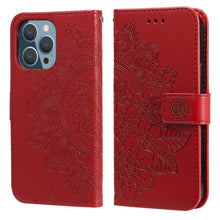 Load image into Gallery viewer, 7-petal Flowers Embossing Pattern Horizontal Flip PU Leather Case with Holder &amp; Card Slots &amp; Wallet &amp; Photo Frame, For iPhone 13, For iPhone 13 Mini, For iPhone 13 Pro, For iPhone 13 Pro Max