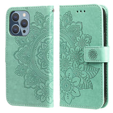 Load image into Gallery viewer, 7-petal Flowers Embossing Pattern Horizontal Flip PU Leather Case with Holder &amp; Card Slots &amp; Wallet &amp; Photo Frame, For iPhone 13, For iPhone 13 Mini, For iPhone 13 Pro, For iPhone 13 Pro Max