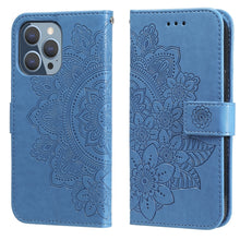 Load image into Gallery viewer, 7-petal Flowers Embossing Pattern Horizontal Flip PU Leather Case with Holder &amp; Card Slots &amp; Wallet &amp; Photo Frame, For iPhone 13, For iPhone 13 Mini, For iPhone 13 Pro, For iPhone 13 Pro Max