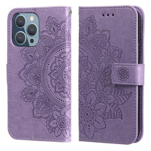 Load image into Gallery viewer, 7-petal Flowers Embossing Pattern Horizontal Flip PU Leather Case with Holder &amp; Card Slots &amp; Wallet &amp; Photo Frame, For iPhone 13, For iPhone 13 Mini, For iPhone 13 Pro, For iPhone 13 Pro Max