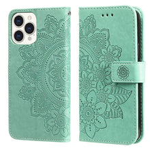 Load image into Gallery viewer, 7-petal Flowers Embossing Pattern Horizontal Flip PU Leather Case with Holder &amp; Card Slots &amp; Wallet &amp; Photo Frame, For iPhone 13, For iPhone 13 Mini, For iPhone 13 Pro, For iPhone 13 Pro Max