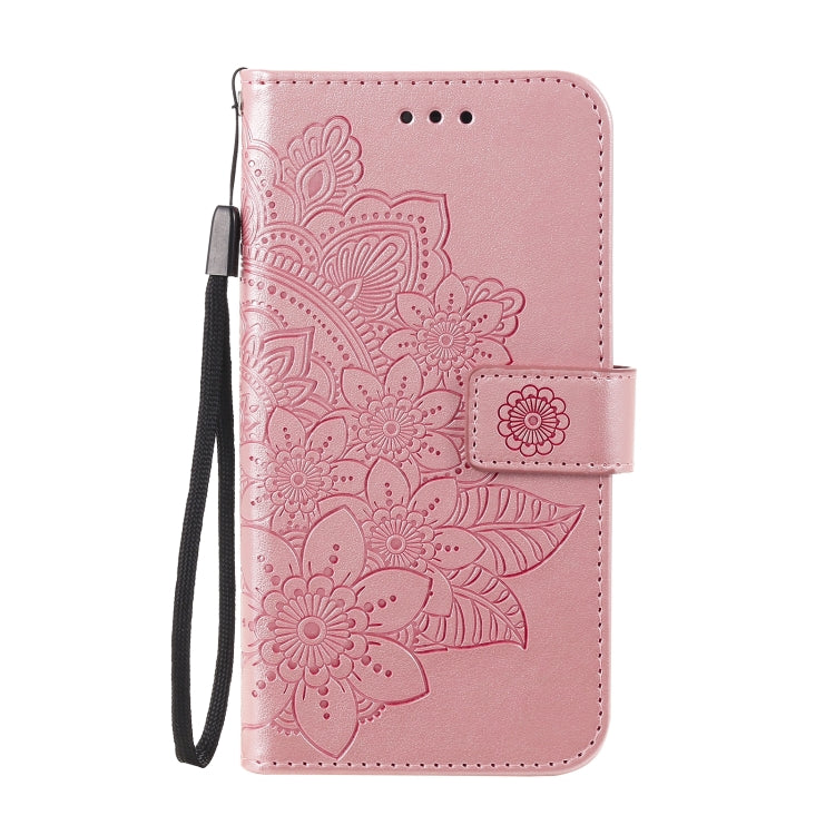 7-petal Flowers Embossing Pattern Horizontal Flip PU Leather Case with Holder & Card Slots & Wallet & Photo Frame, For Samsung Galaxy A03s (166.6mm), For OPPO Realme GT 5G
