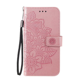 7-petal Flowers Embossing Pattern Horizontal Flip PU Leather Case with Holder & Card Slots & Wallet & Photo Frame, For Samsung Galaxy A03s (166.6mm), For OPPO Realme GT 5G