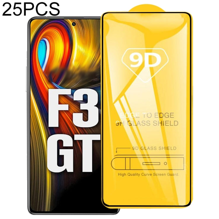 25 PCS 9D Full Glue Full Screen Tempered Glass Film, For Xiaomi Poco X3 GT / Poco X3 Pro (25 PCS), For Xiaomi Poco F3 GT (25 PCS)