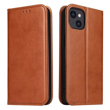 Load image into Gallery viewer, Fierre Shann PU Leather Texture Horizontal Flip Leather Case with Holder &amp; Card Slots &amp; Wallet, For iPhone 13 Pro Max, For iPhone 13 mini, For iPhone 13, For iPhone 13 Pro