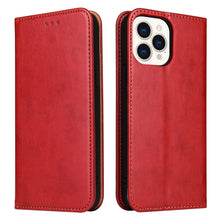 Load image into Gallery viewer, Fierre Shann PU Leather Texture Horizontal Flip Leather Case with Holder &amp; Card Slots &amp; Wallet, For iPhone 13 Pro Max, For iPhone 13 mini, For iPhone 13, For iPhone 13 Pro