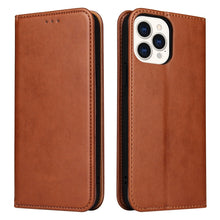 Load image into Gallery viewer, Fierre Shann PU Leather Texture Horizontal Flip Leather Case with Holder &amp; Card Slots &amp; Wallet, For iPhone 13 Pro Max, For iPhone 13 mini, For iPhone 13, For iPhone 13 Pro