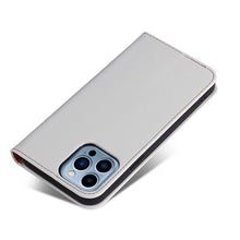Load image into Gallery viewer, Fierre Shann PU Leather Texture Horizontal Flip Leather Case with Holder &amp; Card Slots &amp; Wallet, For iPhone 13 Pro Max, For iPhone 13 mini, For iPhone 13, For iPhone 13 Pro
