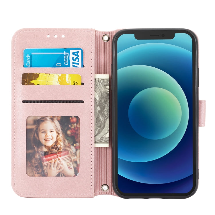 Embossed Striped Magnetic Buckle PU + TPU Horizontal Flip Leather Case with Holder & Card Slot & Wallet & Photo Frame & Sling, For iPhone 11 Pro Max, For iPhone XS / X, For iPhone XS Max, For iPhone XR, For iPhone 8 / 7 / 6                             ...