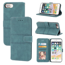 Load image into Gallery viewer, Embossed Striped Magnetic Buckle PU + TPU Horizontal Flip Leather Case with Holder &amp; Card Slot &amp; Wallet &amp; Photo Frame &amp; Sling, For iPhone 11 Pro Max, For iPhone XS / X, For iPhone XS Max, For iPhone XR, For iPhone 8 / 7 / 6                             ...