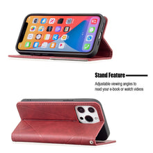 Load image into Gallery viewer, Rhombus Texture Horizontal Flip Magnetic Leather Case with Holder &amp; Card Slots, For iPhone 13 mini, For iPhone 13, For iPhone 13 Pro, For iPhone 13 Pro Max