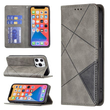 Load image into Gallery viewer, Rhombus Texture Horizontal Flip Magnetic Leather Case with Holder &amp; Card Slots, For iPhone 13 mini, For iPhone 13, For iPhone 13 Pro, For iPhone 13 Pro Max