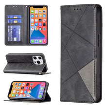 Load image into Gallery viewer, Rhombus Texture Horizontal Flip Magnetic Leather Case with Holder &amp; Card Slots, For iPhone 13 mini, For iPhone 13, For iPhone 13 Pro, For iPhone 13 Pro Max