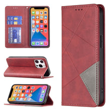 Load image into Gallery viewer, Rhombus Texture Horizontal Flip Magnetic Leather Case with Holder &amp; Card Slots, For iPhone 13 mini, For iPhone 13, For iPhone 13 Pro, For iPhone 13 Pro Max