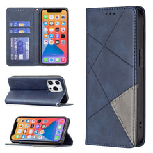 Load image into Gallery viewer, Rhombus Texture Horizontal Flip Magnetic Leather Case with Holder &amp; Card Slots, For iPhone 13 mini, For iPhone 13, For iPhone 13 Pro, For iPhone 13 Pro Max