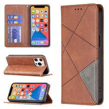 Load image into Gallery viewer, Rhombus Texture Horizontal Flip Magnetic Leather Case with Holder &amp; Card Slots, For iPhone 13 mini, For iPhone 13, For iPhone 13 Pro, For iPhone 13 Pro Max