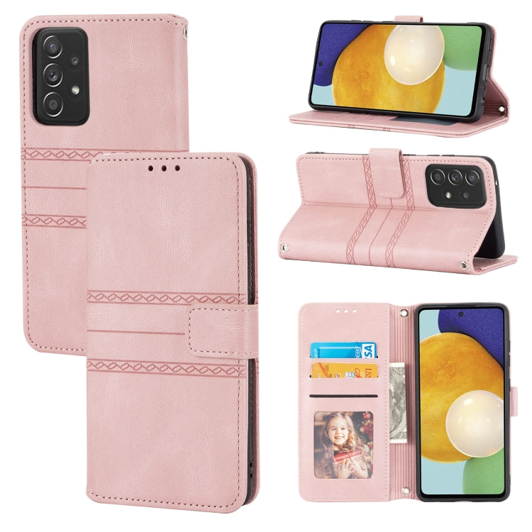 Embossed Striped Magnetic Buckle PU + TPU Horizontal Flip Leather Case with Holder & Card Slot & Wallet & Photo Frame & Sling, For Samsung Galaxy S20 FE 5G, For Samsung Galaxy S21 5G, For Samsung Galaxy S21+ 5G, For Samsung Galaxy S21 Ultra 5G         ...