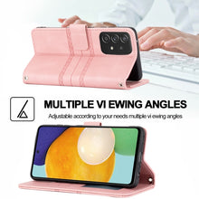 Load image into Gallery viewer, Embossed Striped Magnetic Buckle PU + TPU Horizontal Flip Leather Case with Holder &amp; Card Slot &amp; Wallet &amp; Photo Frame &amp; Sling, For Samsung Galaxy S20 FE 5G, For Samsung Galaxy S21 5G, For Samsung Galaxy S21+ 5G, For Samsung Galaxy S21 Ultra 5G         ...