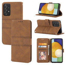 Load image into Gallery viewer, Embossed Striped Magnetic Buckle PU + TPU Horizontal Flip Leather Case with Holder &amp; Card Slot &amp; Wallet &amp; Photo Frame &amp; Sling, For Samsung Galaxy S20 FE 5G, For Samsung Galaxy S21 5G, For Samsung Galaxy S21+ 5G, For Samsung Galaxy S21 Ultra 5G         ...