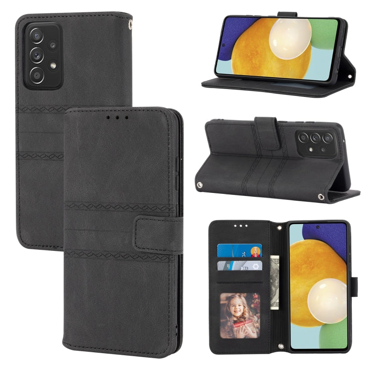 Embossed Striped Magnetic Buckle PU + TPU Horizontal Flip Leather Case with Holder & Card Slot & Wallet & Photo Frame & Sling, For Samsung Galaxy S20 FE 5G, For Samsung Galaxy S21 5G, For Samsung Galaxy S21+ 5G, For Samsung Galaxy S21 Ultra 5G         ...