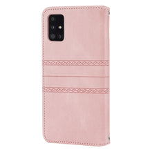Load image into Gallery viewer, Embossed Striped Magnetic Buckle PU + TPU Horizontal Flip Leather Case with Holder &amp; Card Slot &amp; Wallet &amp; Photo Frame &amp; Sling, For Samsung Galaxy A71, For Samsung Galaxy A12 5G, For Samsung Galaxy A22 4G, For Samsung Galaxy A22 5G                      ...
