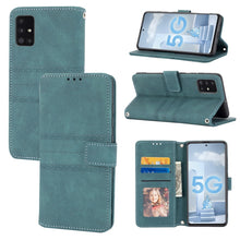 Load image into Gallery viewer, Embossed Striped Magnetic Buckle PU + TPU Horizontal Flip Leather Case with Holder &amp; Card Slot &amp; Wallet &amp; Photo Frame &amp; Sling, For Samsung Galaxy A71, For Samsung Galaxy A12 5G, For Samsung Galaxy A22 4G, For Samsung Galaxy A22 5G                      ...