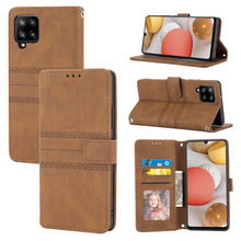Load image into Gallery viewer, Embossed Striped Magnetic Buckle PU + TPU Horizontal Flip Leather Case with Holder &amp; Card Slot &amp; Wallet &amp; Photo Frame &amp; Sling, For Samsung Galaxy A71, For Samsung Galaxy A12 5G, For Samsung Galaxy A22 4G, For Samsung Galaxy A22 5G                      ...