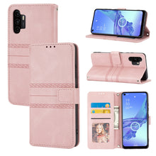 Load image into Gallery viewer, Embossed Striped Magnetic Buckle PU + TPU Horizontal Flip Leather Case with Holder &amp; Card Slot &amp; Wallet &amp; Photo Frame &amp; Sling, For Samsung Galaxy A71, For Samsung Galaxy A12 5G, For Samsung Galaxy A22 4G, For Samsung Galaxy A22 5G                      ...