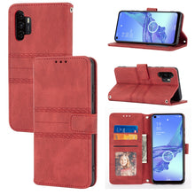 Load image into Gallery viewer, Embossed Striped Magnetic Buckle PU + TPU Horizontal Flip Leather Case with Holder &amp; Card Slot &amp; Wallet &amp; Photo Frame &amp; Sling, For Samsung Galaxy A71, For Samsung Galaxy A12 5G, For Samsung Galaxy A22 4G, For Samsung Galaxy A22 5G                      ...