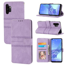Load image into Gallery viewer, Embossed Striped Magnetic Buckle PU + TPU Horizontal Flip Leather Case with Holder &amp; Card Slot &amp; Wallet &amp; Photo Frame &amp; Sling, For Samsung Galaxy A71, For Samsung Galaxy A12 5G, For Samsung Galaxy A22 4G, For Samsung Galaxy A22 5G                      ...