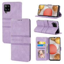 Load image into Gallery viewer, Embossed Striped Magnetic Buckle PU + TPU Horizontal Flip Leather Case with Holder &amp; Card Slot &amp; Wallet &amp; Photo Frame &amp; Sling, For Samsung Galaxy A71, For Samsung Galaxy A12 5G, For Samsung Galaxy A22 4G, For Samsung Galaxy A22 5G                      ...