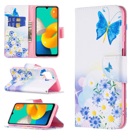 Colored Drawing Pattern Horizontal Flip Leather Case with Holder & Card Slots & Wallet, For Samsung Galaxy M32