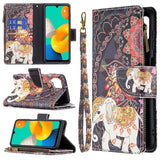 Colored Drawing Pattern Zipper Horizontal Flip Leather Case with Holder & Card Slots & Wallet, For Samsung Galaxy M32