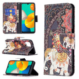 Colored Drawing Horizontal Flip Leather Case with Holder & Card Slots & Wallet, For Samsung Galaxy M32