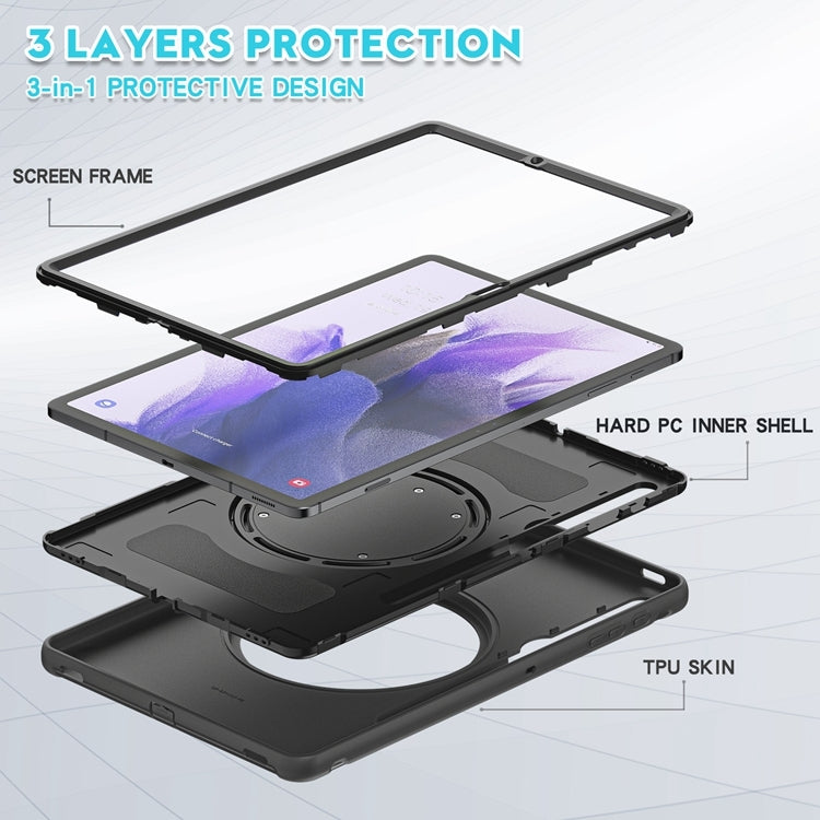 Shockproof TPU + PC Protective Case with 360 Degree Rotation Foldable Handle Grip Holder & Pen Slot, For Samsung Galaxy Tab S8+ / Tab S8 Plus /  Tab S7 FE / Tab S7+/S7 FE 12.4 inch T970, For Samsung Galaxy Tab S8 / Galaxy Tab S7 870