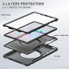 Load image into Gallery viewer, Shockproof TPU + PC Protective Case with 360 Degree Rotation Foldable Handle Grip Holder &amp; Pen Slot, For Samsung Galaxy Tab S6 T860, For Samsung Galaxy Tab A 8.4 T307 2020, For Samsung Galaxy Tab A 10.1 T515/T510 2019                                   ...