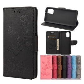 Vintage Embossed Floral Butterfly Pattern Horizontal Flip Leather Case with Card Slot & Holder & Wallet & Lanyard, For Samsung Galaxy A03s 164mm, For iPhone 13 mini, For iPhone 13, For iPhone 13 Pro, For iPhone 13 Pro Max