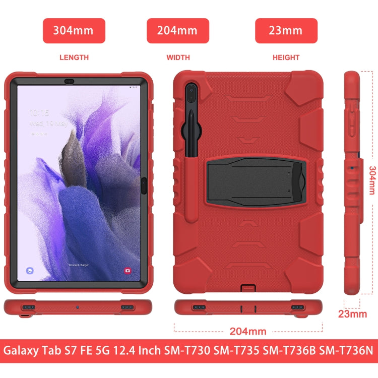 3-Layer Protection Screen Frame + PC + Silicone Shockproof Combination Case with Holder, For Samsung Galaxy Tab S7+/S7 FE 12.4 inch