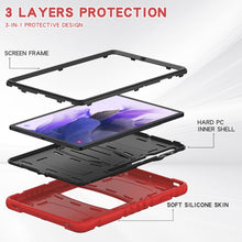 Load image into Gallery viewer, 3-Layer Protection Screen Frame + PC + Silicone Shockproof Combination Case with Holder, For Samsung Galaxy Tab S7+/S7 FE 12.4 inch
