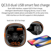 Load image into Gallery viewer, BC52 QC3.0 Fast Charging Car Colorful Atmosphere Light Bluetooth MP3 Player FM Transmitter, BC52