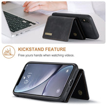 Load image into Gallery viewer, DG.MING M1 Series 3-Fold Multi Card Wallet + Magnetic Back Cover Shockproof Case with Holder Function, For iPhone X, For iPhone XS, For iPhone XS Max
