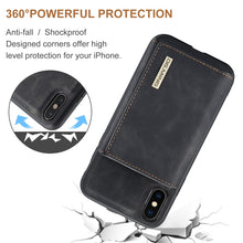 Load image into Gallery viewer, DG.MING M1 Series 3-Fold Multi Card Wallet + Magnetic Back Cover Shockproof Case with Holder Function, For iPhone X, For iPhone XS, For iPhone XS Max