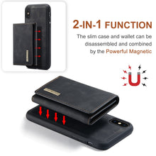 Load image into Gallery viewer, DG.MING M1 Series 3-Fold Multi Card Wallet + Magnetic Back Cover Shockproof Case with Holder Function, For iPhone X, For iPhone XS, For iPhone XS Max