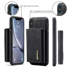 Load image into Gallery viewer, DG.MING M1 Series 3-Fold Multi Card Wallet + Magnetic Back Cover Shockproof Case with Holder Function, For iPhone X, For iPhone XS, For iPhone XS Max