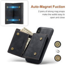 Load image into Gallery viewer, DG.MING M1 Series 3-Fold Multi Card Wallet + Magnetic Back Cover Shockproof Case with Holder Function, For iPhone X, For iPhone XS, For iPhone XS Max