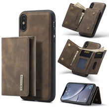 Load image into Gallery viewer, DG.MING M1 Series 3-Fold Multi Card Wallet + Magnetic Back Cover Shockproof Case with Holder Function, For iPhone X, For iPhone XS, For iPhone XS Max