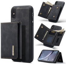 Load image into Gallery viewer, DG.MING M1 Series 3-Fold Multi Card Wallet + Magnetic Back Cover Shockproof Case with Holder Function, For iPhone X, For iPhone XS, For iPhone XS Max